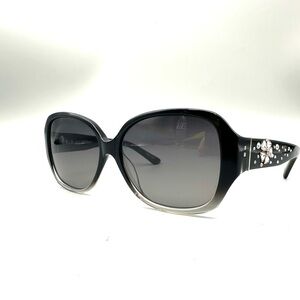 Solvari Bonita Sunglasses Black Gradient Swarovski Crystal Flower 56-14-135